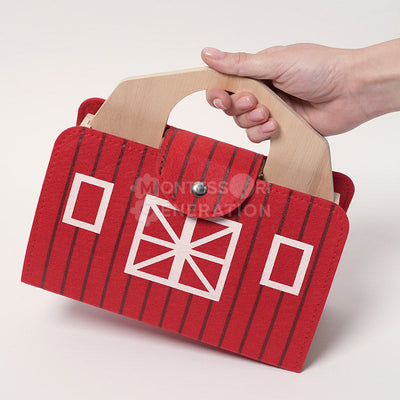 Ensemble de jeu de ferme de voyage Fidtoy pour tout-petits – Jouet de simulation portable avec 16 animaux en bois, 2 ans et plus