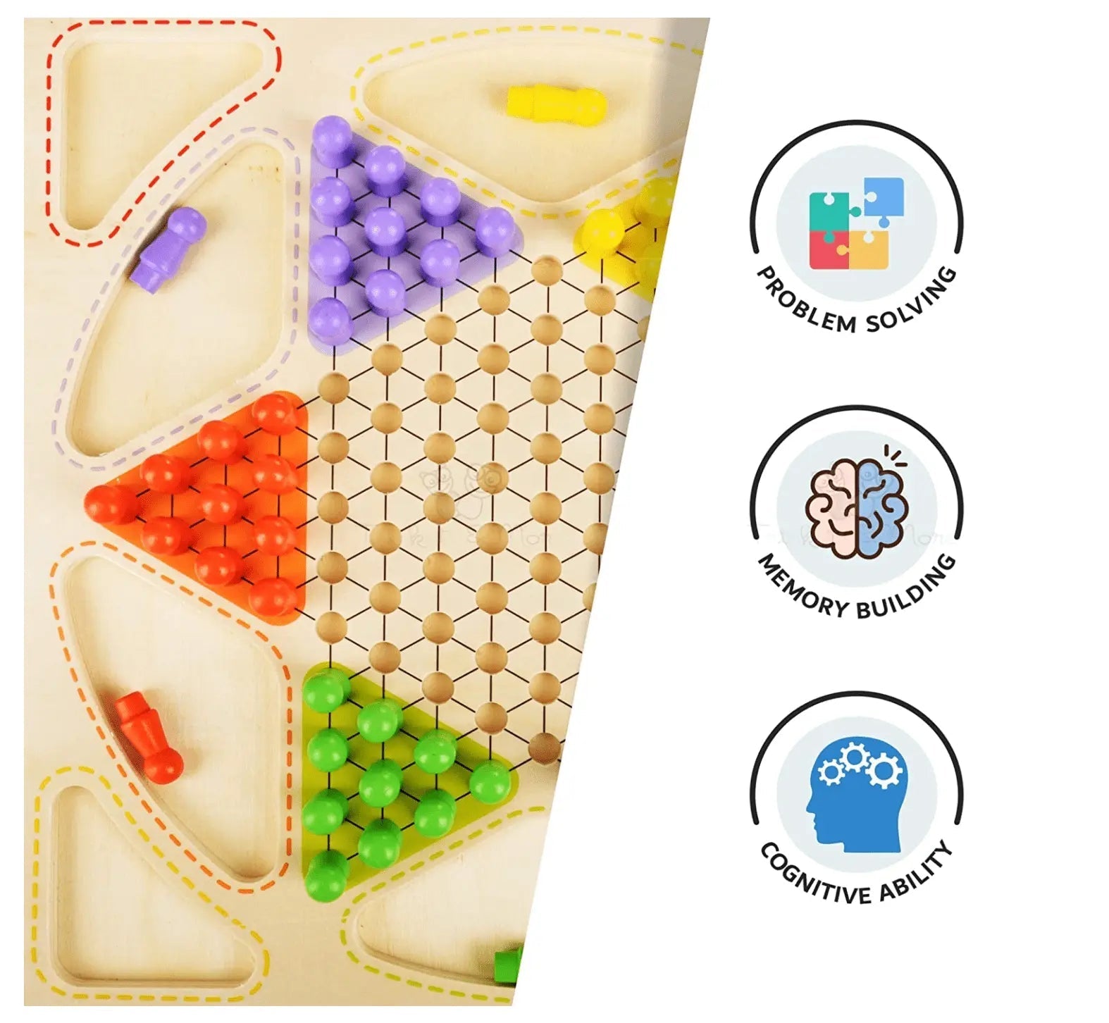 Wooden Checker Board & Ludo 2-in-1 Premium Classic Family Game