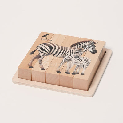 Fidtoy Puzzle en bois animaux pour bébés – Jouet éducatif rotatif 4 en 1 à partir de 2 ans