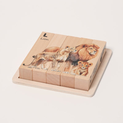 Fidtoy Puzzle en bois animaux pour bébés – Jouet éducatif rotatif 4 en 1 à partir de 2 ans