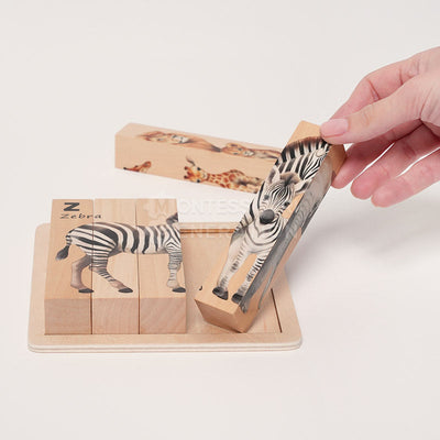 Fidtoy Puzzle en bois animaux pour bébés – Jouet éducatif rotatif 4 en 1 à partir de 2 ans