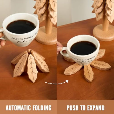 Juego de Posavasos de Aislamiento con Forma de Árbol de Pino