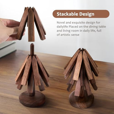Juego de Posavasos de Aislamiento con Forma de Árbol de Pino