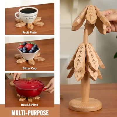 Juego de Posavasos de Aislamiento con Forma de Árbol de Pino