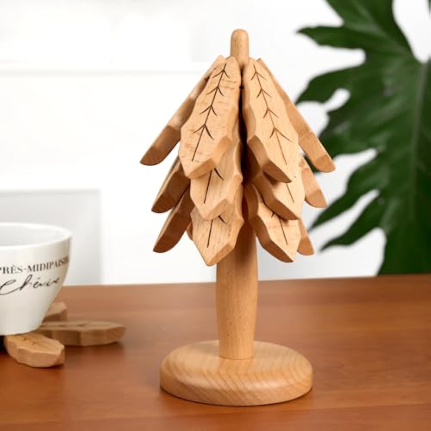 Juego de Posavasos de Aislamiento con Forma de Árbol de Pino