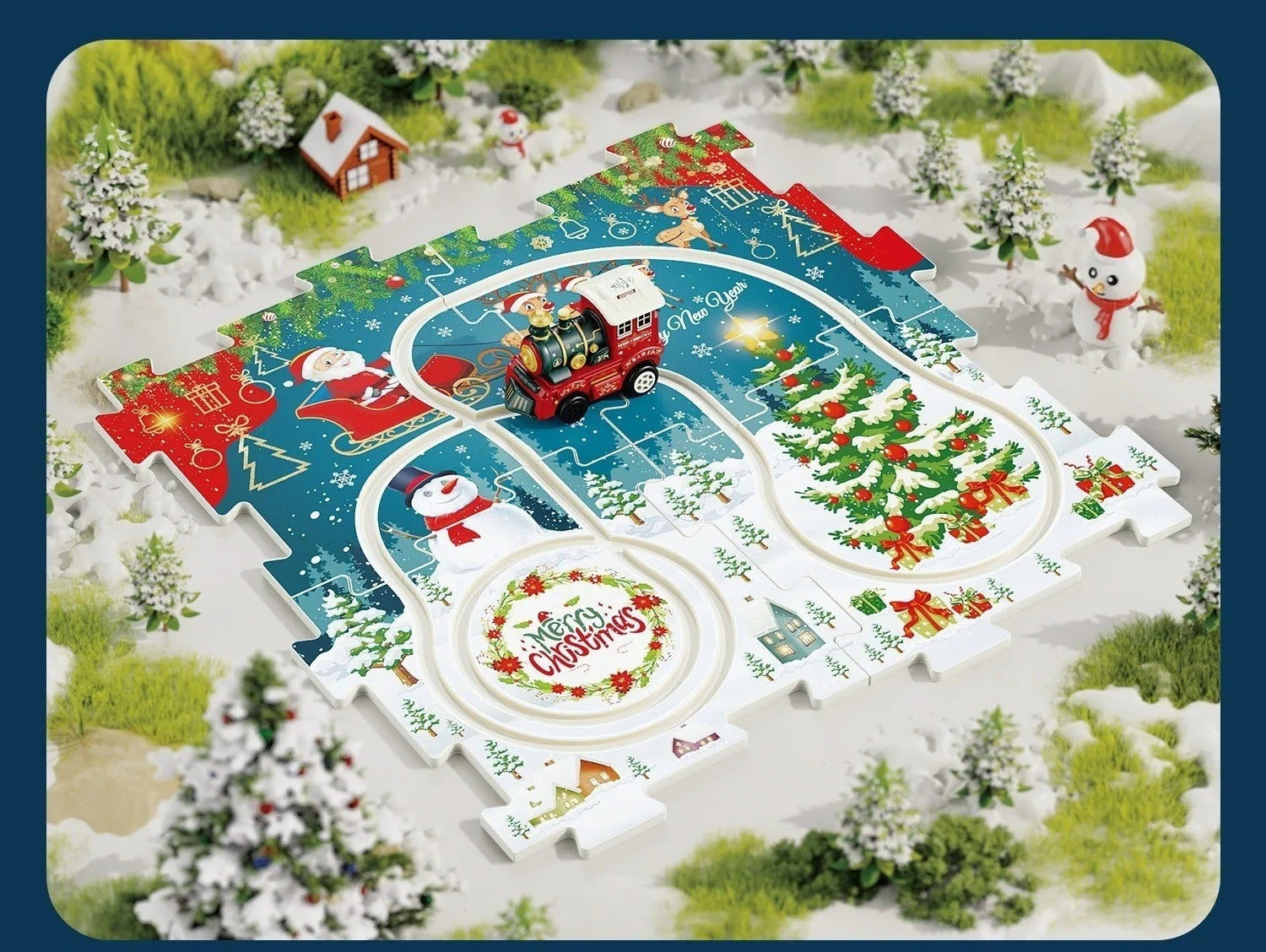 DIY Xmas Train Track™ - Construisez votre propre pays des merveilles de Noël - Puzzle de train de Noël