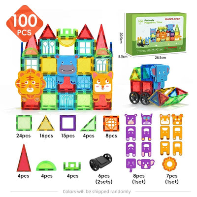 Animal Magnetic Building Blocks™ - Blocs de construction magnétiques - Carreaux magnétiques pour animaux
