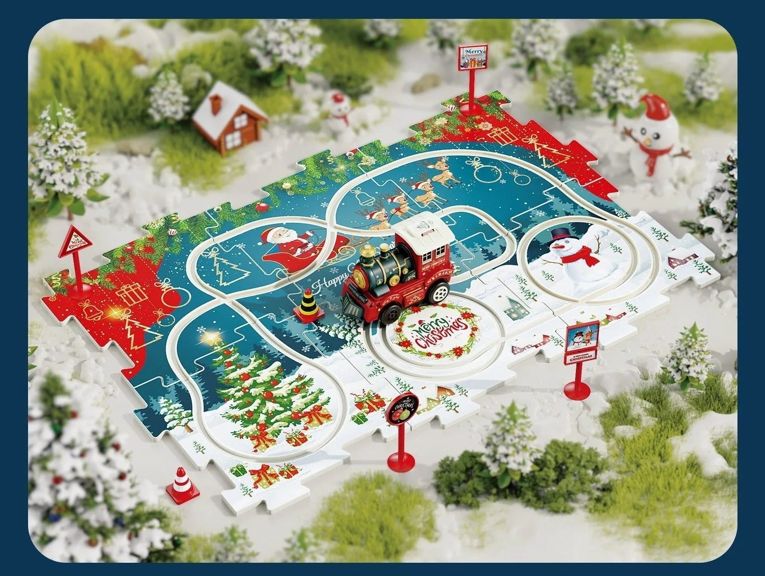 DIY Xmas Train Track™ - Construisez votre propre pays des merveilles de Noël - Puzzle de train de Noël