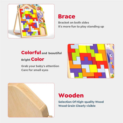 Wooden 3 in 1 Tetris - Parent Child Edition Multifunctional Building Blocks