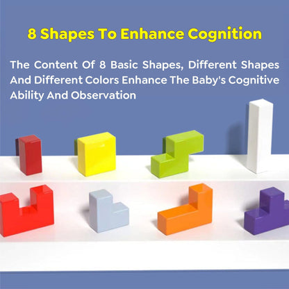 Wooden 3 in 1 Tetris - Parent Child Edition Multifunctional Building Blocks