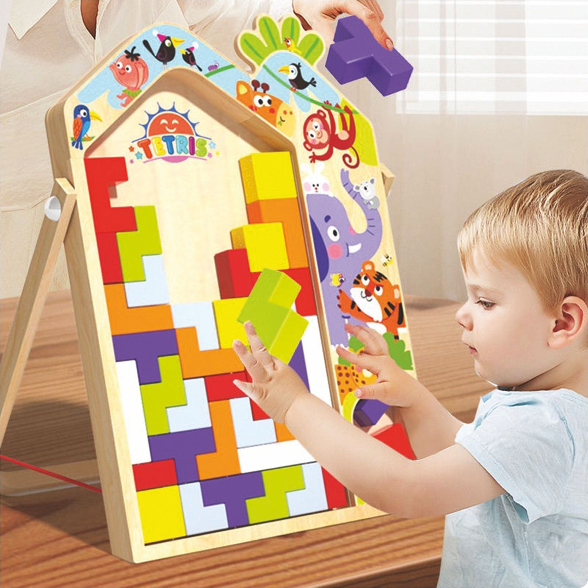 Wooden 3 in 1 Tetris - Parent Child Edition Multifunctional Building Blocks