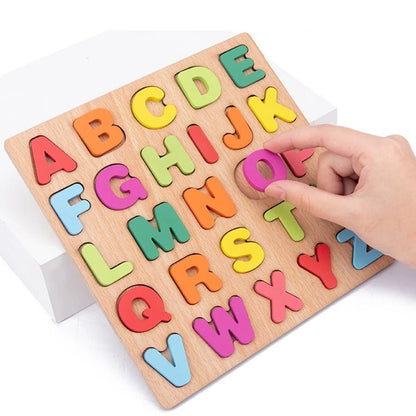 Wooden 3D Alphabets, Numbers, Shapes & Maths Board - 4 in 1 Combo