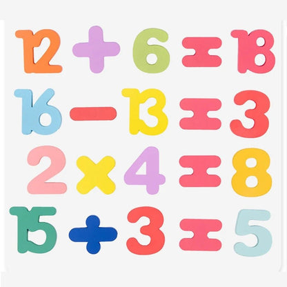 Wooden 3D Alphabets, Numbers, Shapes & Maths Board - 4 in 1 Combo