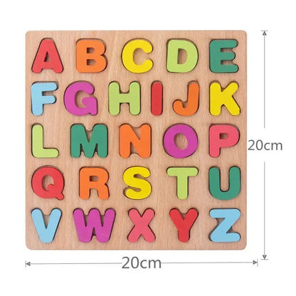 Wooden 3D Capital Alphabets ABCDE Board