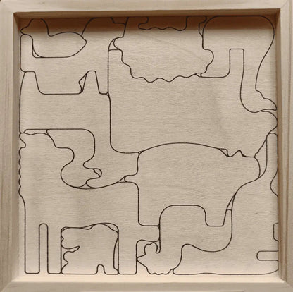 Wooden 3D Cognitive Puzzle Board, Pet Animal, Forest Animal, Dinosaur and Fruits & VegetablesPuzzle Sorting & Stacking Toys