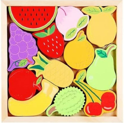Wooden 3D Cognitive Puzzle Board, Pet Animal, Forest Animal, Dinosaur and Fruits & VegetablesPuzzle Sorting & Stacking Toys