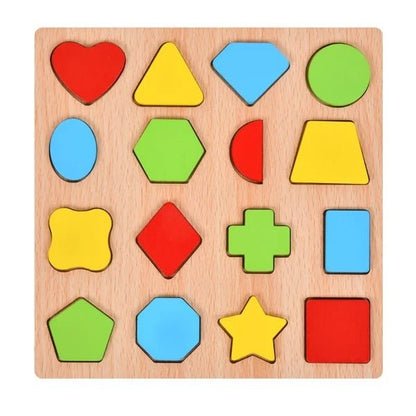 Wooden 3D Colorful Shapes Board