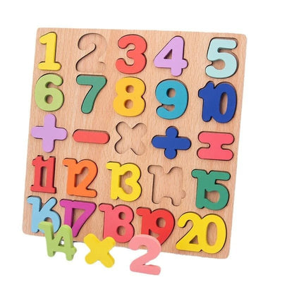 Wooden 3D Number Math Board