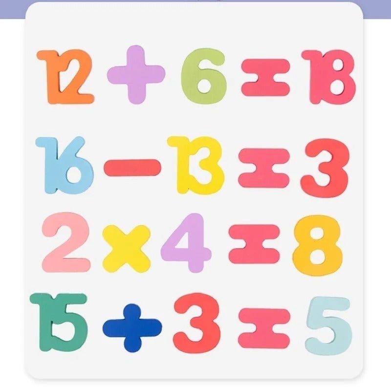 Wooden 3D Number Math Board