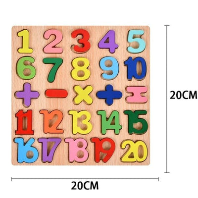 Wooden 3D Number Math Board