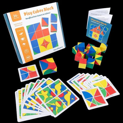 Wooden 3D Puzzle Pixy Cubes Block Game