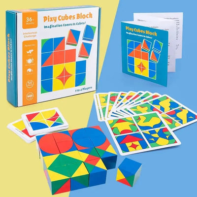 Wooden 3D Puzzle Pixy Cubes Block Game