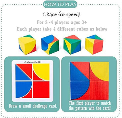 Wooden 3D Puzzle Pixy Cubes Block Game