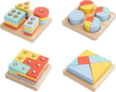 Wooden 4 in 1 Shape Sorter Premium