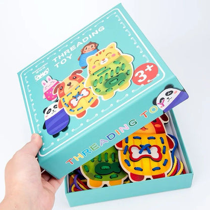 Wooden Animal Threading Game – Fine Motor and Hand-Eye Coordination Toy
