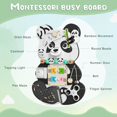 Rompecabezas de Oso de Madera con Tablero de Actividades – Juguete Sensorial Montessori de Bloqueo y Aprendizaje para Niños Pequeños | Regalo Educativo para Niños