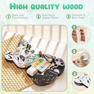Rompecabezas de Oso de Madera con Tablero de Actividades – Juguete Sensorial Montessori de Bloqueo y Aprendizaje para Niños Pequeños | Regalo Educativo para Niños