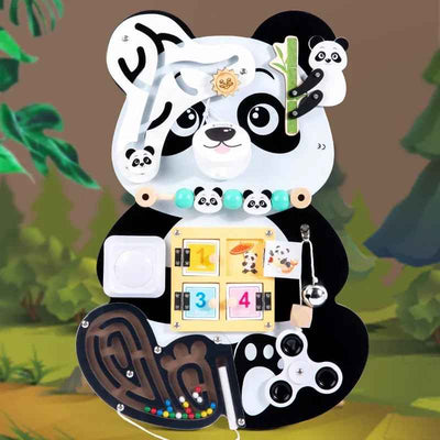 Rompecabezas de Oso de Madera con Tablero de Actividades – Juguete Sensorial Montessori de Bloqueo y Aprendizaje para Niños Pequeños | Regalo Educativo para Niños