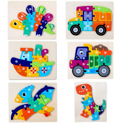 Wooden Board Animal Puzzle | Early Development Sensory Learning Educational Toys Wooden Puzzles - Choose 1