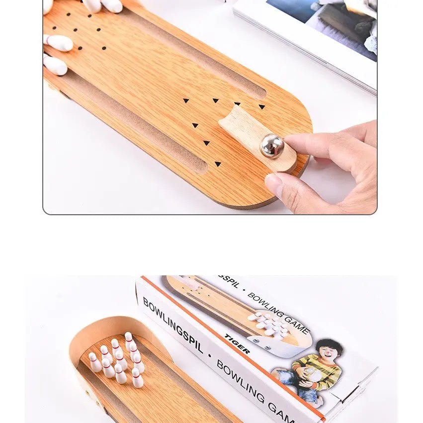 Wooden Bowling Game | Table Top Mini Bowling Game Set