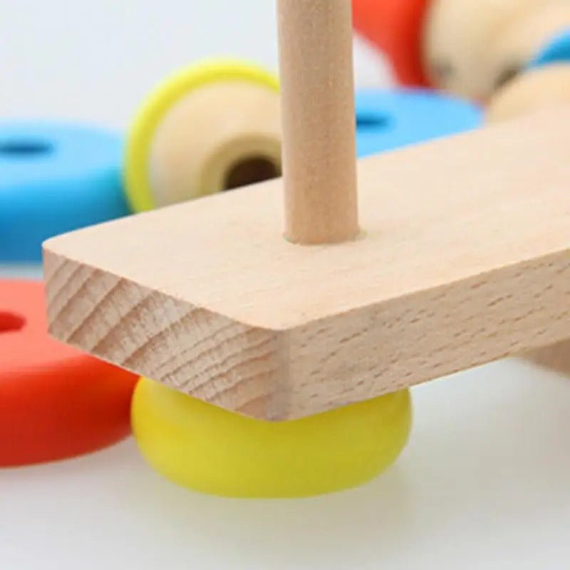 Wooden Clown Balance Tower Toys Blocks Toy