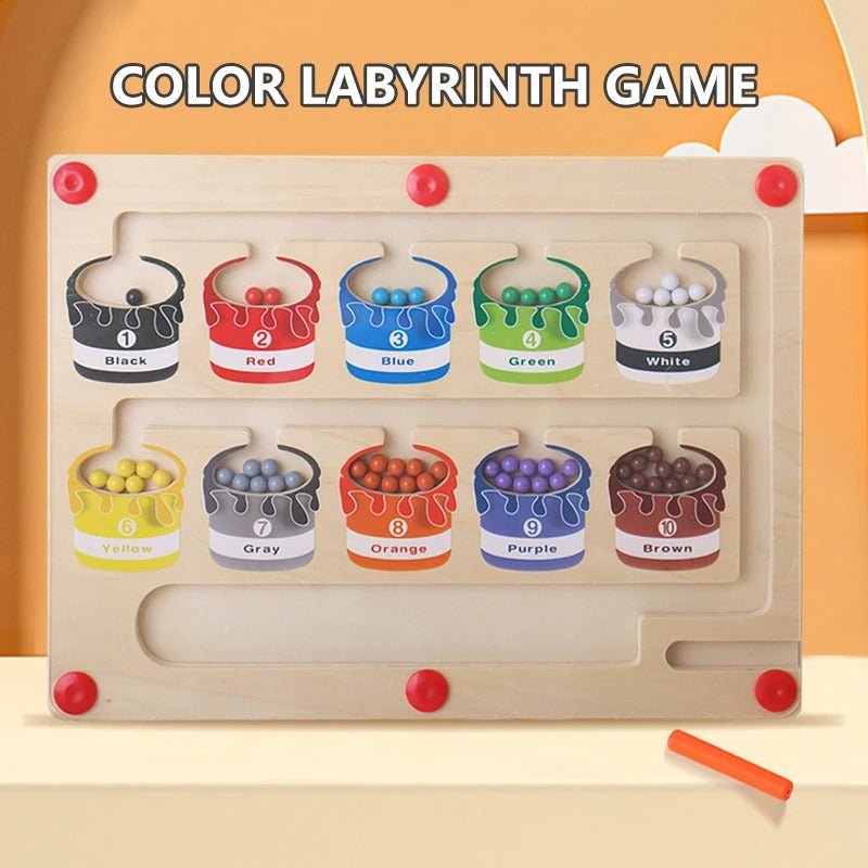 Wooden Color Classification Maze, Color Sorting Board