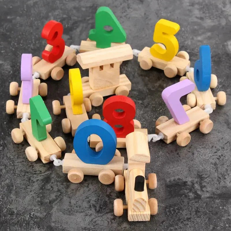 Wooden Digital Colorful Number Train
