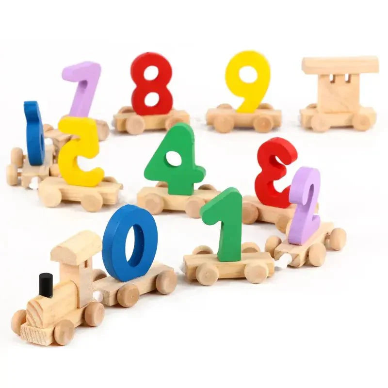 Wooden Digital Colorful Number Train