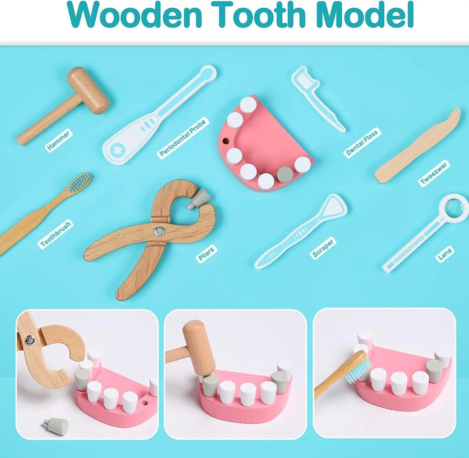 Wooden Doctor Toy Set Doctor on Call