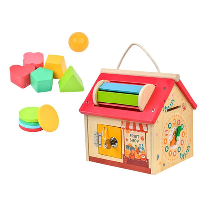 Wooden Educational Multifunctional Busy House