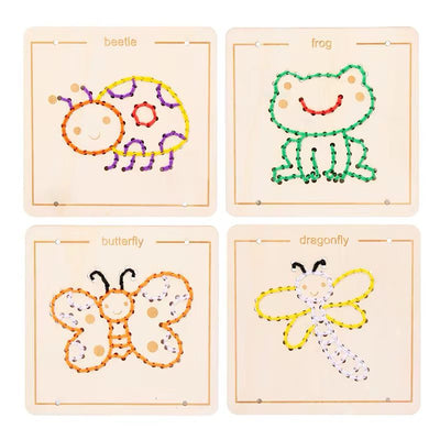 Wooden Embroidery Board Set - Sewing Practice for Fine Motor Development