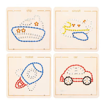 Wooden Embroidery Board Set - Sewing Practice for Fine Motor Development