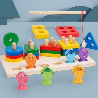 Wooden Fishing Column Educational Toy – Eco-Friendly & Skill-Building