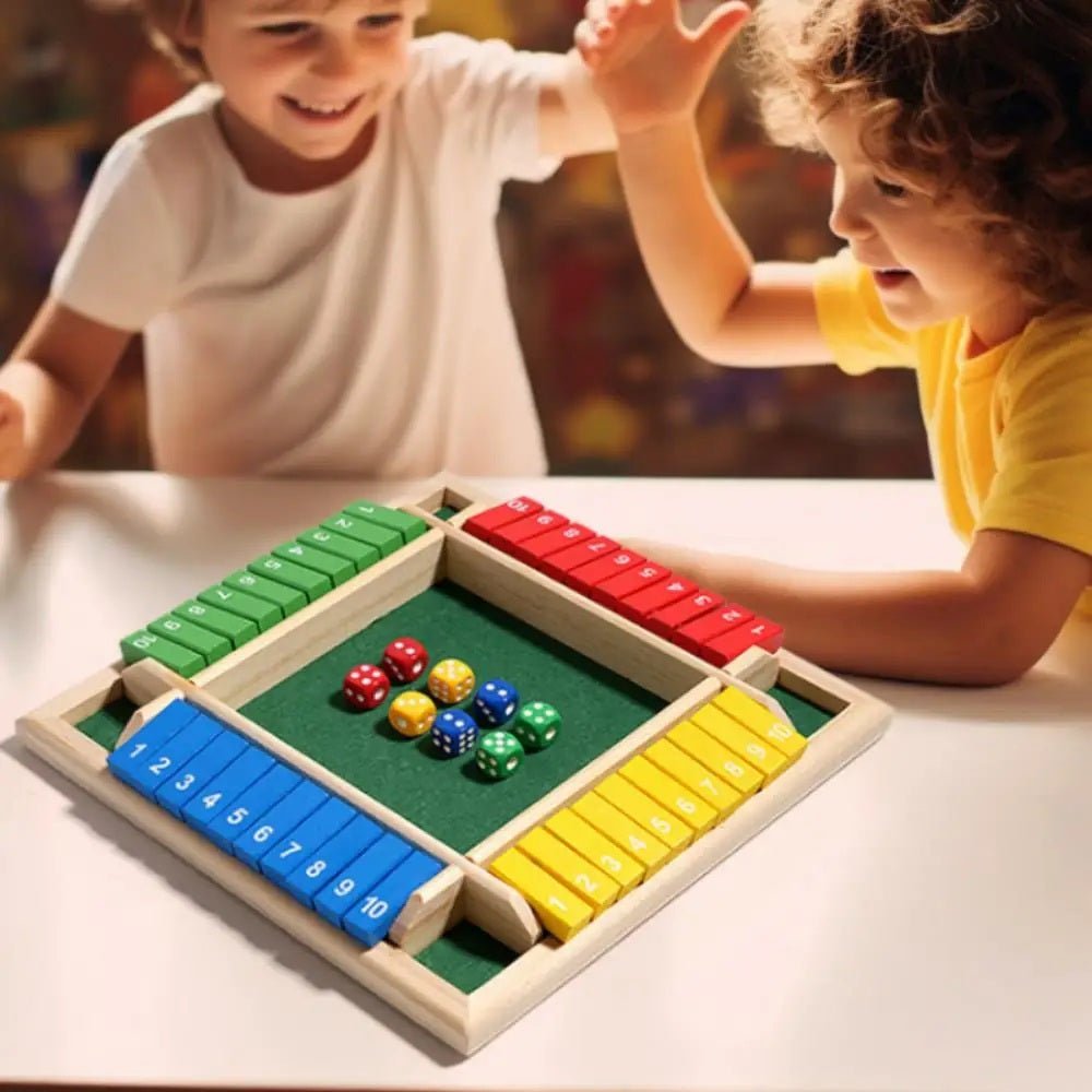 Wooden Four Player Board Game Deluxe Four Sided Table Game Set For Family Party Entertainment