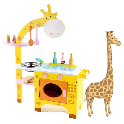 Wooden Giraffe Kitchen A Fun & Safe Pretend Play Set for Little Chefs