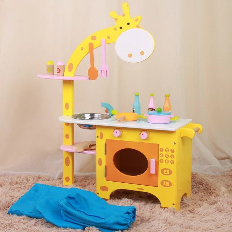 Wooden Giraffe Kitchen A Fun & Safe Pretend Play Set for Little Chefs