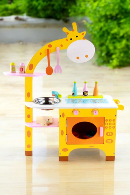 Wooden Giraffe Kitchen A Fun & Safe Pretend Play Set for Little Chefs