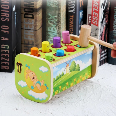Wooden Hammer Beats Game | 8 Peg Swinging Hamster