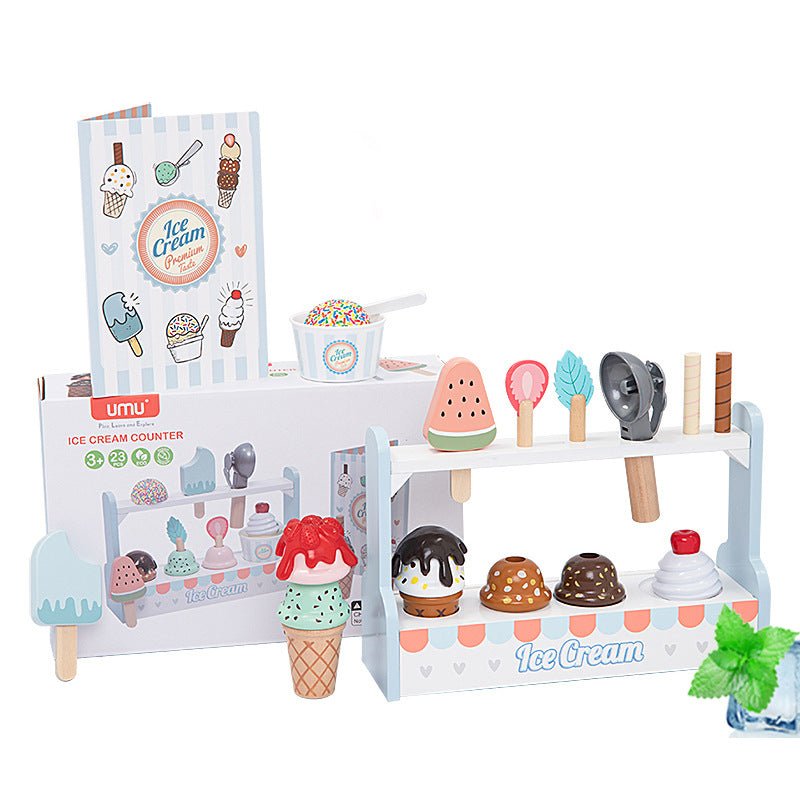 Wooden Ice cream counter | Wooden Ice Cream Shop for Kids