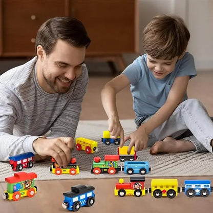 Wooden Magnet Train Set - Magnetic Train Toy